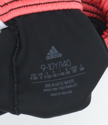 Adidas Boys Black and Pink 9-10 Years Athletic Shorts Lightweight