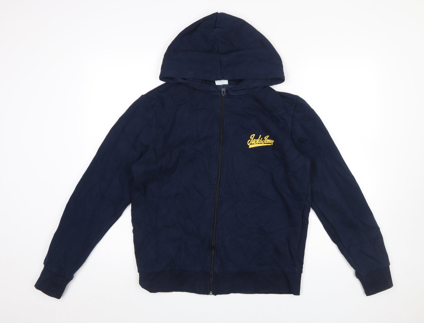 Mens UK Size M JACK & JONES Blue Full Zip Hoodie