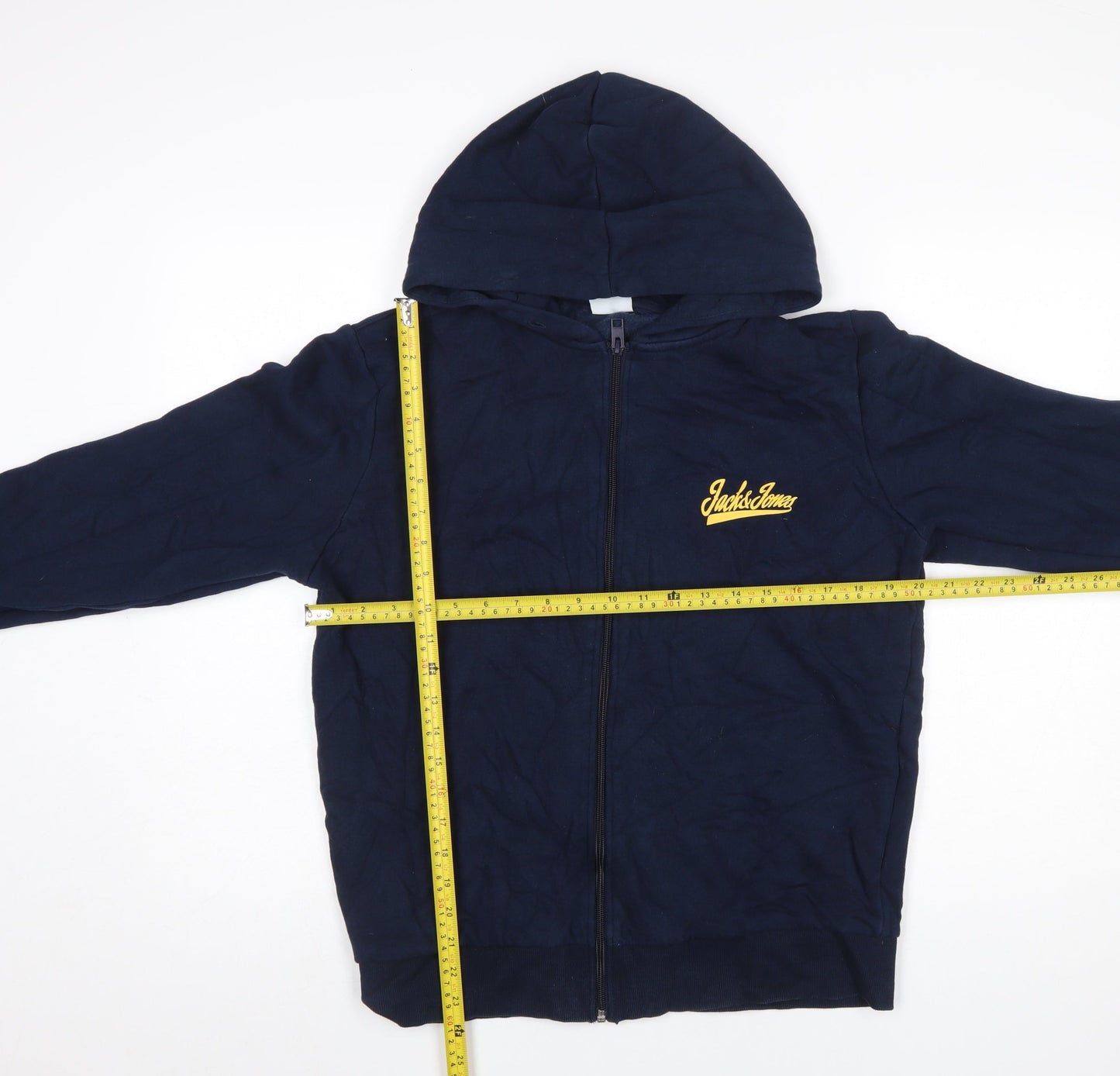 Mens UK Size M JACK & JONES Blue Full Zip Hoodie
