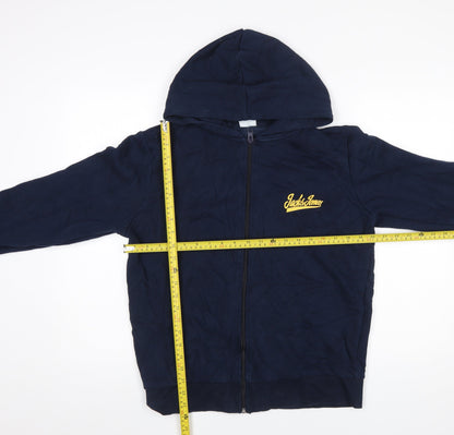 Mens UK Size M JACK & JONES Blue Full Zip Hoodie