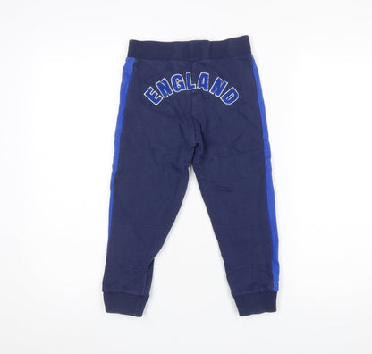 Boys UK Size 6-7 Years England Regular Fit Jogger Blue Trousers