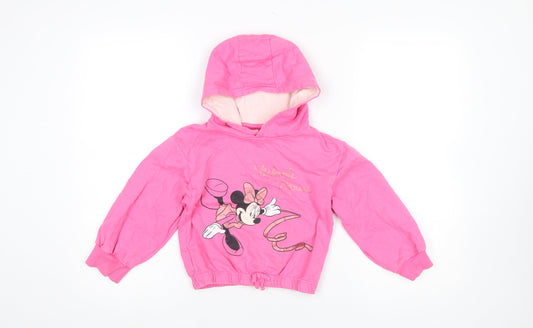 Girls UK Size 5-6 Years Disney Pink Pullover Hoodie