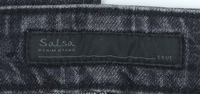 Womens UK Size 6 Salsa Slim Fit Straight Black Jeans