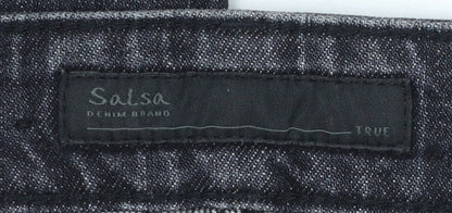 Womens UK Size 6 Salsa Slim Fit Straight Black Jeans