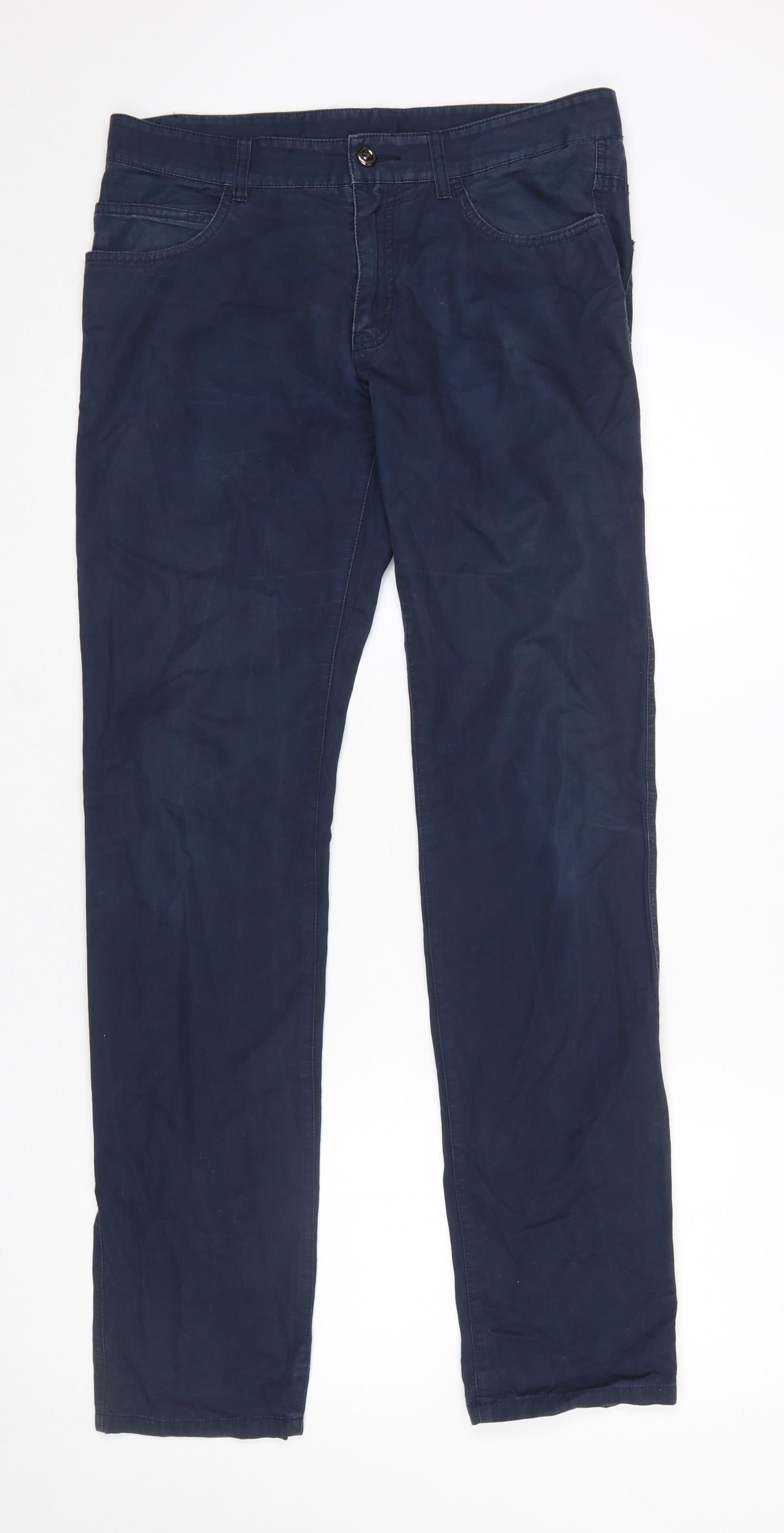 Mens UK Size M Esprit Regular Fit Chino Blue Trousers