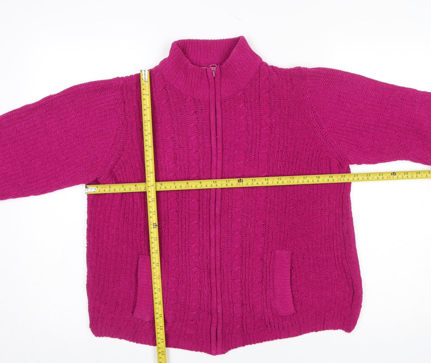 Womens UK Size 14-16 Isle Pink Cardigan Jumper