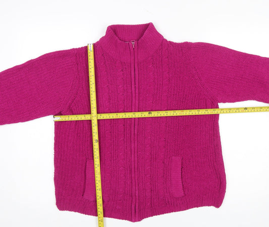 Womens UK Size 14-16 Isle Pink Cardigan Jumper