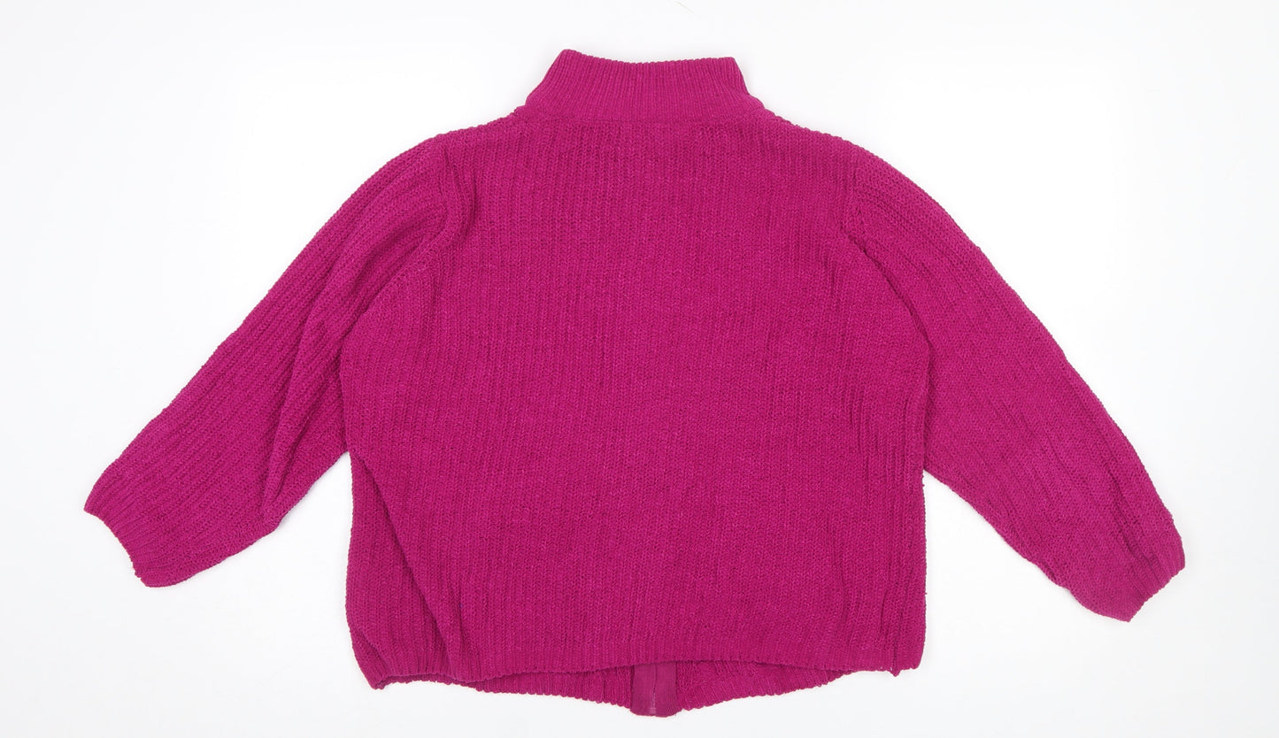 Womens UK Size 14-16 Isle Pink Cardigan Jumper
