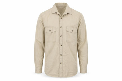 ASOS DESIGN Men's Beige Cotton Button-Up Shirt Size S Long Sleeve