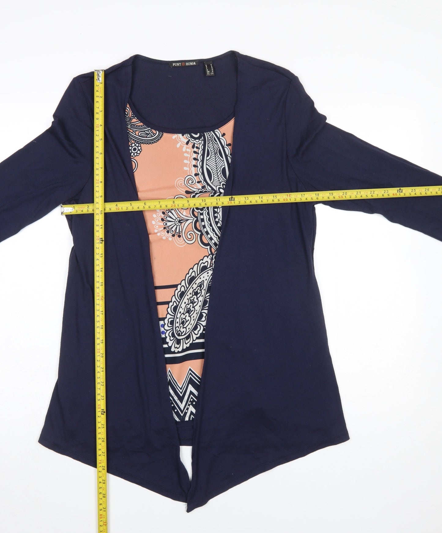 Womens UK Size S Punt Roma Blue Tunic Blouse