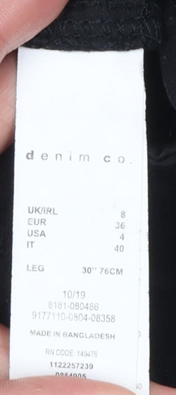 Womens UK Size 8 Denim Co. Slim Fit Skinny Black Jeans