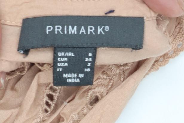 Womens UK Size 6 Primark Beige Tunic Blouse