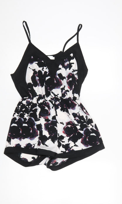 Womens UK Size S Oh My Love London One-Piece Black Playsuit