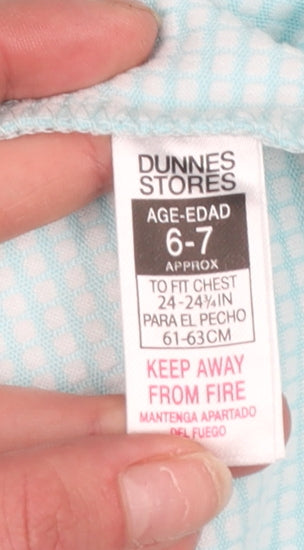 Dunnes Stores Girls Blue 6-7 Years 1/4 Zip Fleece Sweatshirt