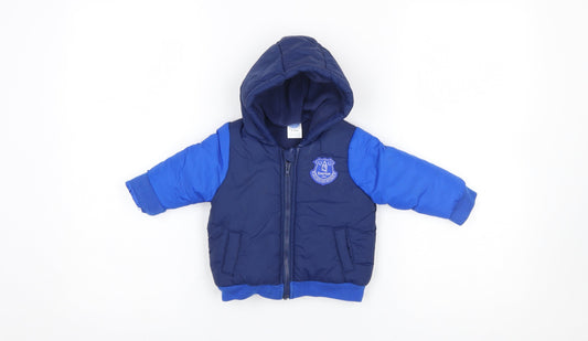 Everton Unisex Baby Blue 3-6M Puffer Jacket Hooded Winter Coat