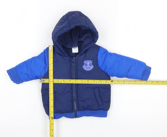 Everton Unisex Baby Blue 3-6M Puffer Jacket Hooded Winter Coat