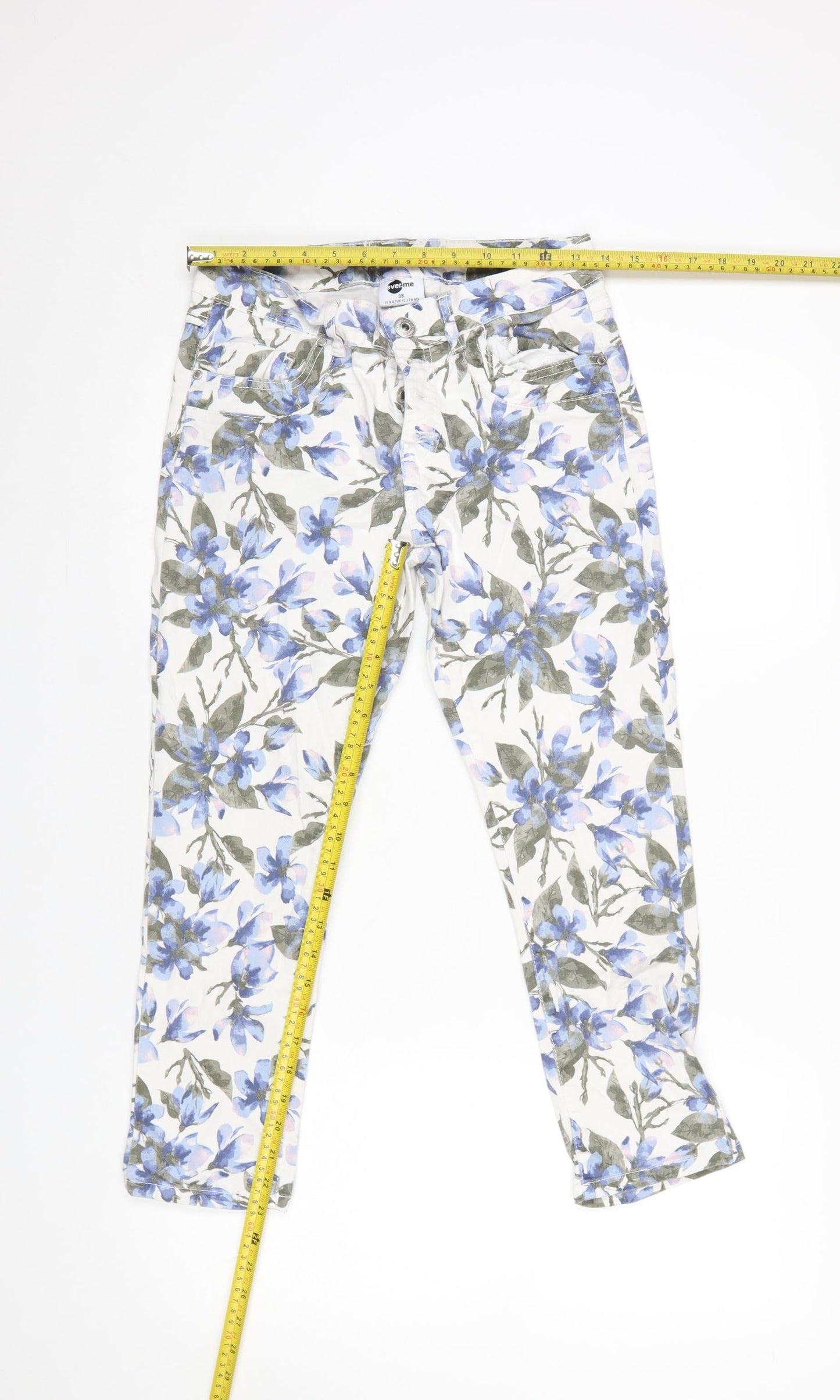 Womens UK Size 12 ever.me Slim Fit Casual Travel Multicoloured Trousers