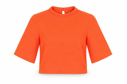 Womens UK Size S VERO MODA Orange Cropped Blouse