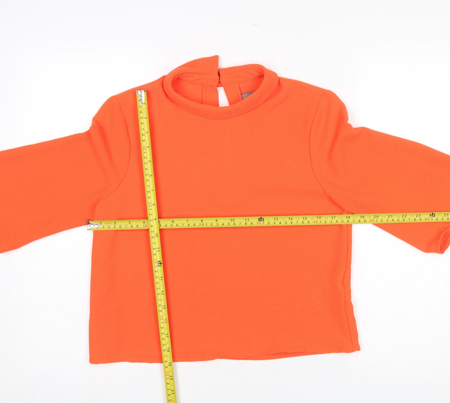 Womens UK Size S VERO MODA Orange Cropped Blouse