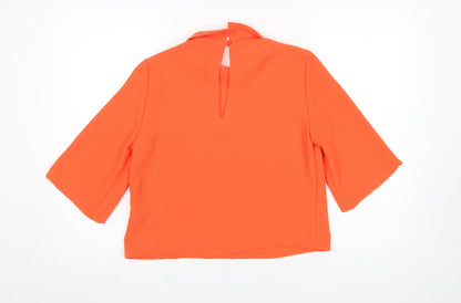 Womens UK Size S VERO MODA Orange Cropped Blouse