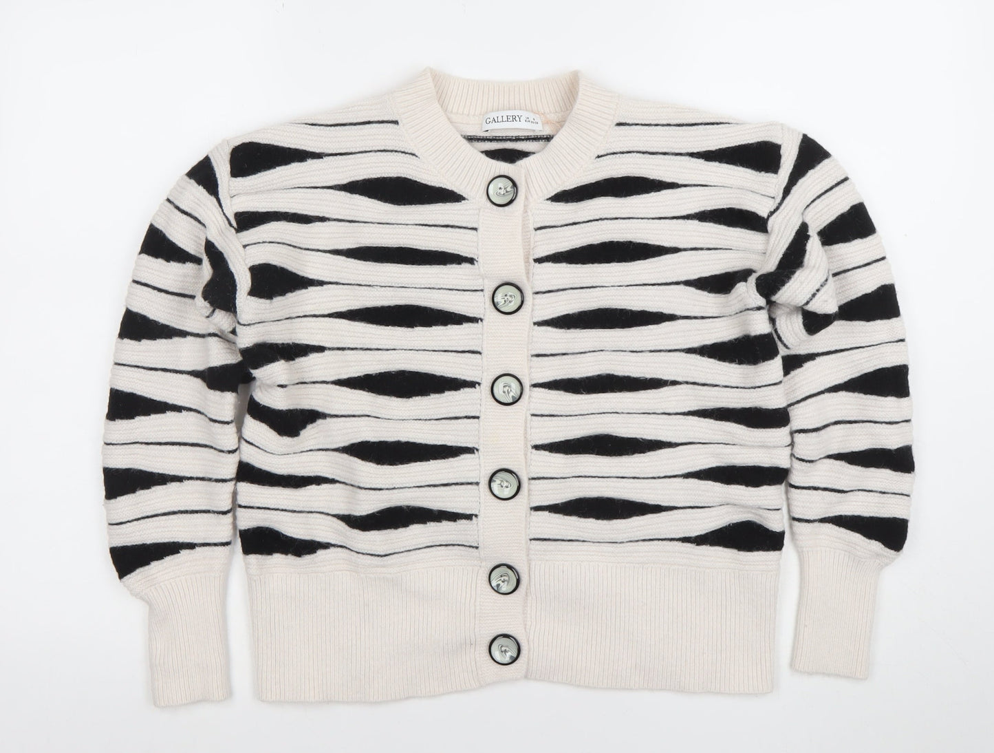 Womens UK Size S Gallery Ivory Cardigan Jumper