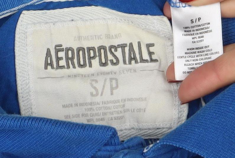 Mens UK Size S Aeropostale Cotton Polo Shirt