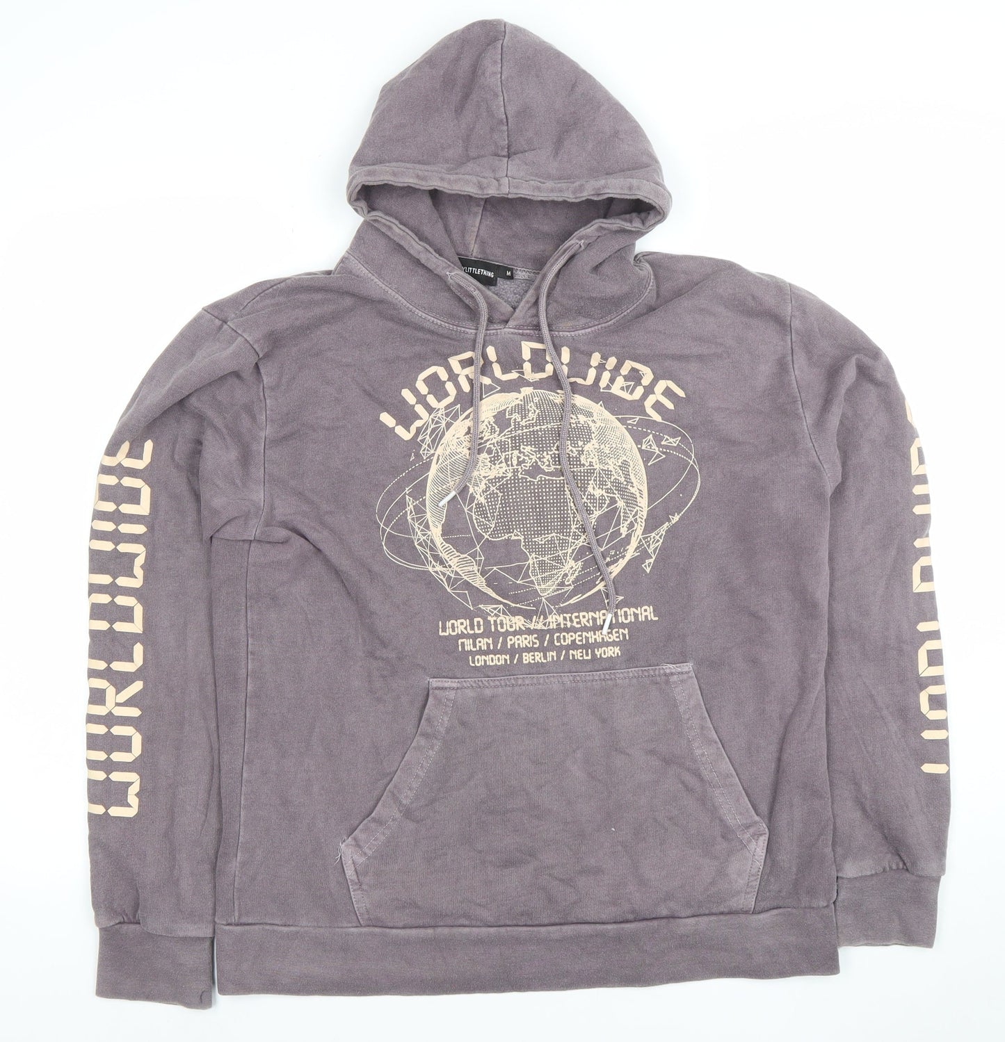 Mens UK Size M PRETTYLITTLETHING Grey Pullover Hoodie
