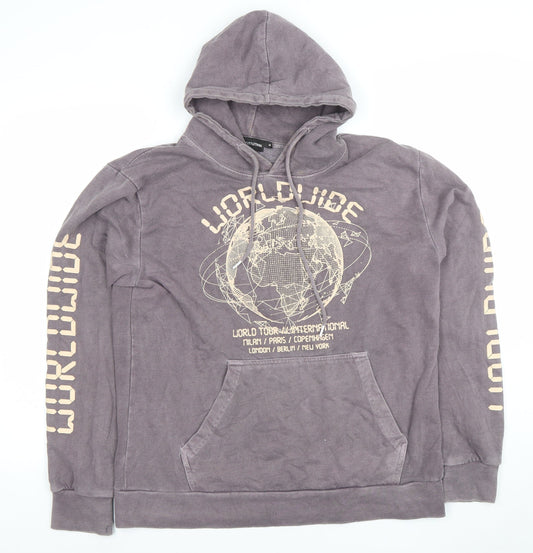 Mens UK Size M PRETTYLITTLETHING Grey Pullover Hoodie