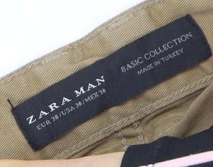 Mens UK Size 30 Zara Man Slim Fit Straight Beige Jeans