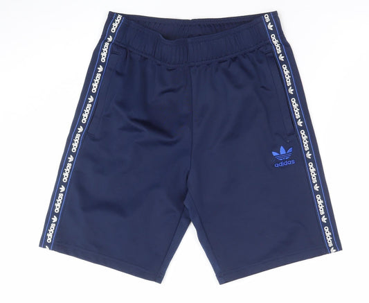 Adidas Boys Blue Athletic Shorts 13-14 Years Recycled Polyester Activewear