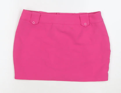 PrettyLittleThing Women’s Pink High Rise Stretch Mini Skirt Size 8
