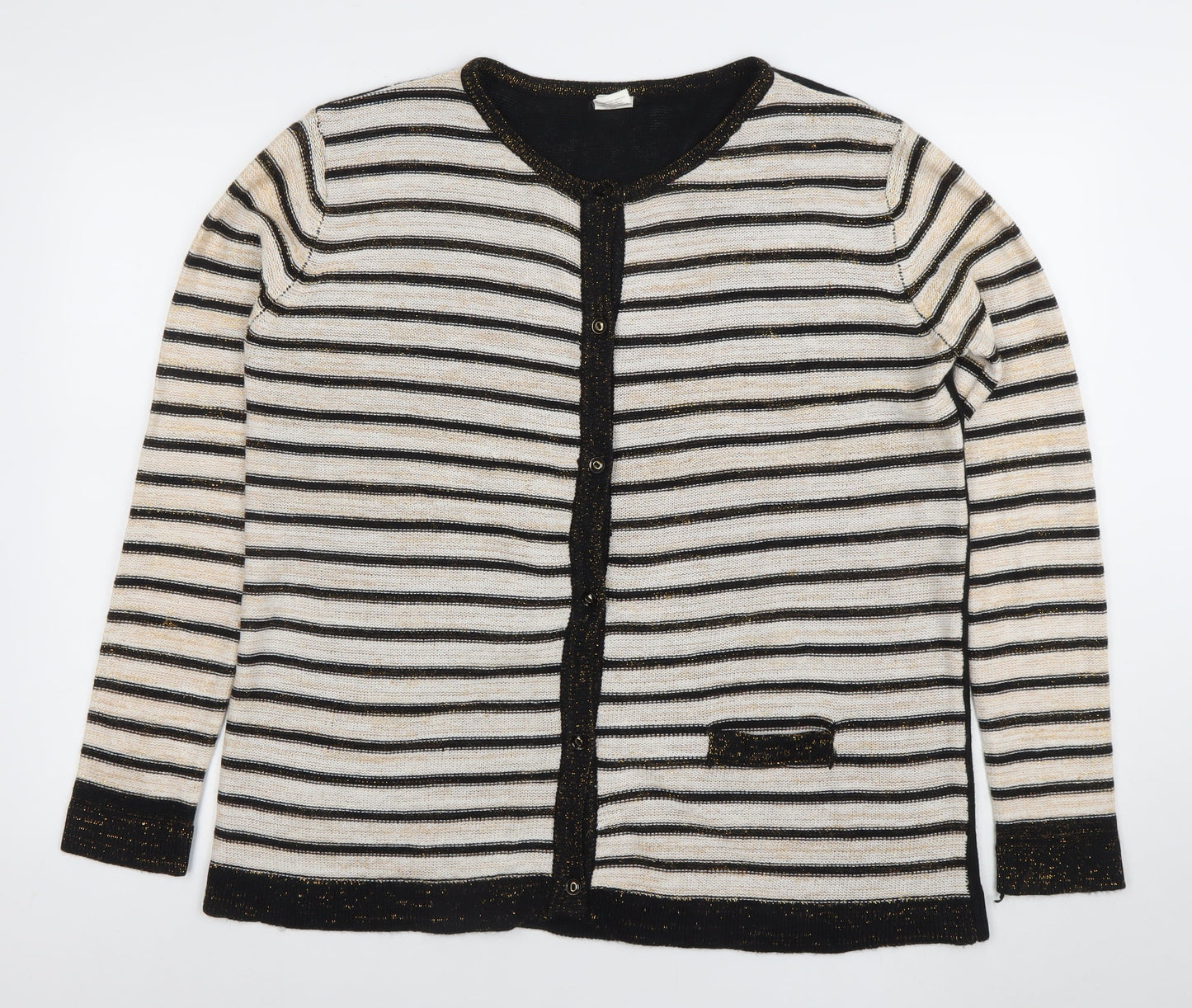 Womens UK Size XL ANNE DE LANSEY Black Cardigan Jumper