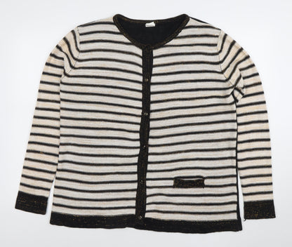 Womens UK Size XL ANNE DE LANSEY Black Cardigan Jumper