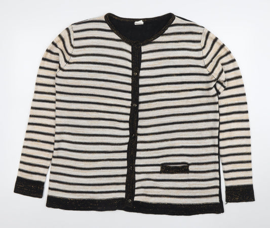 Womens UK Size XL ANNE DE LANSEY Black Cardigan Jumper