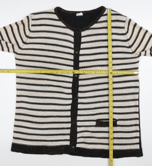 Womens UK Size XL ANNE DE LANSEY Black Cardigan Jumper