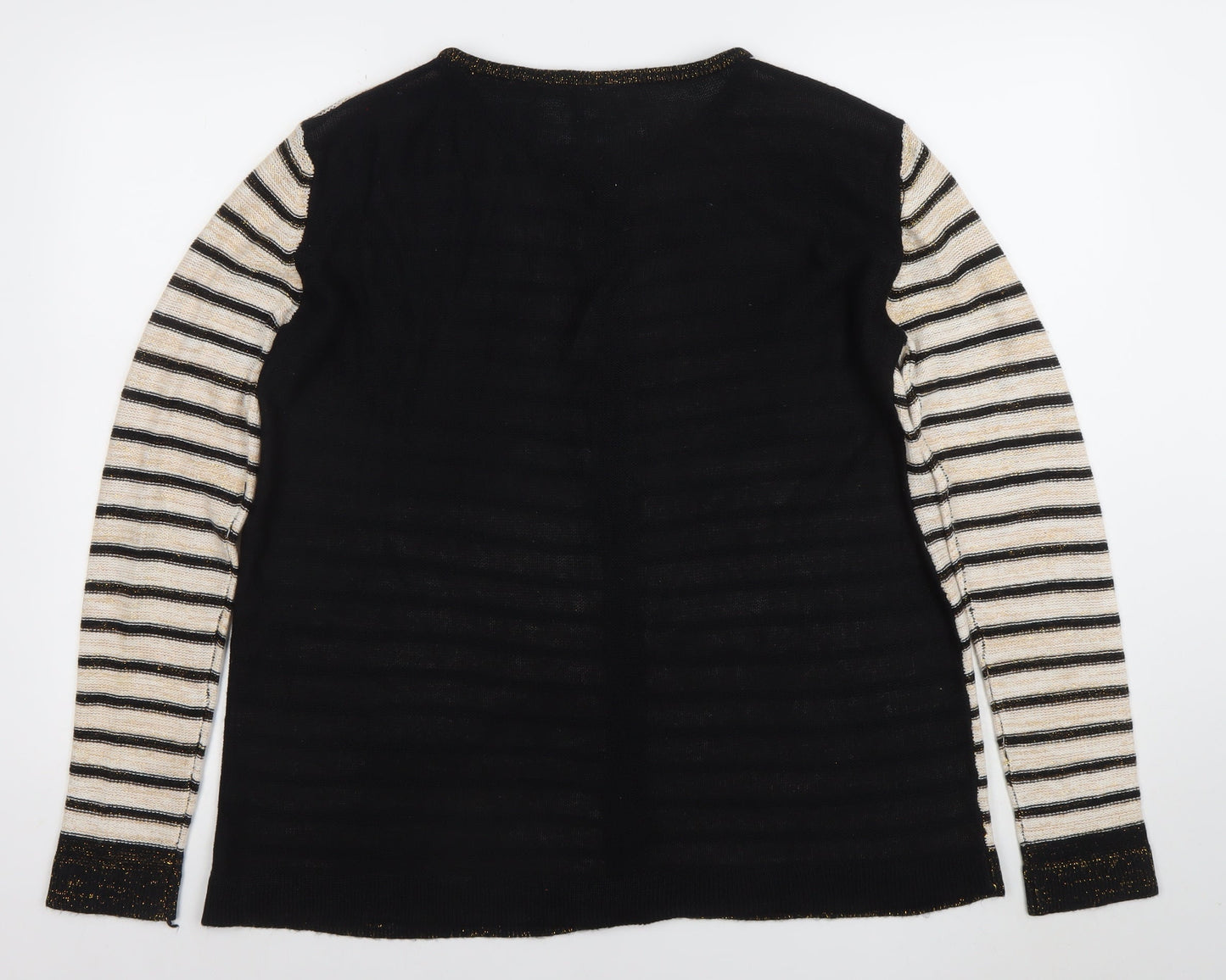 Womens UK Size XL ANNE DE LANSEY Black Cardigan Jumper
