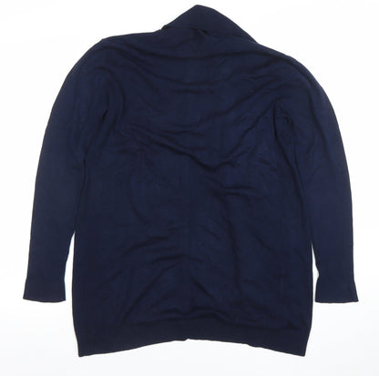 Womens UK Size L Mango Blue Cardigan Jumper