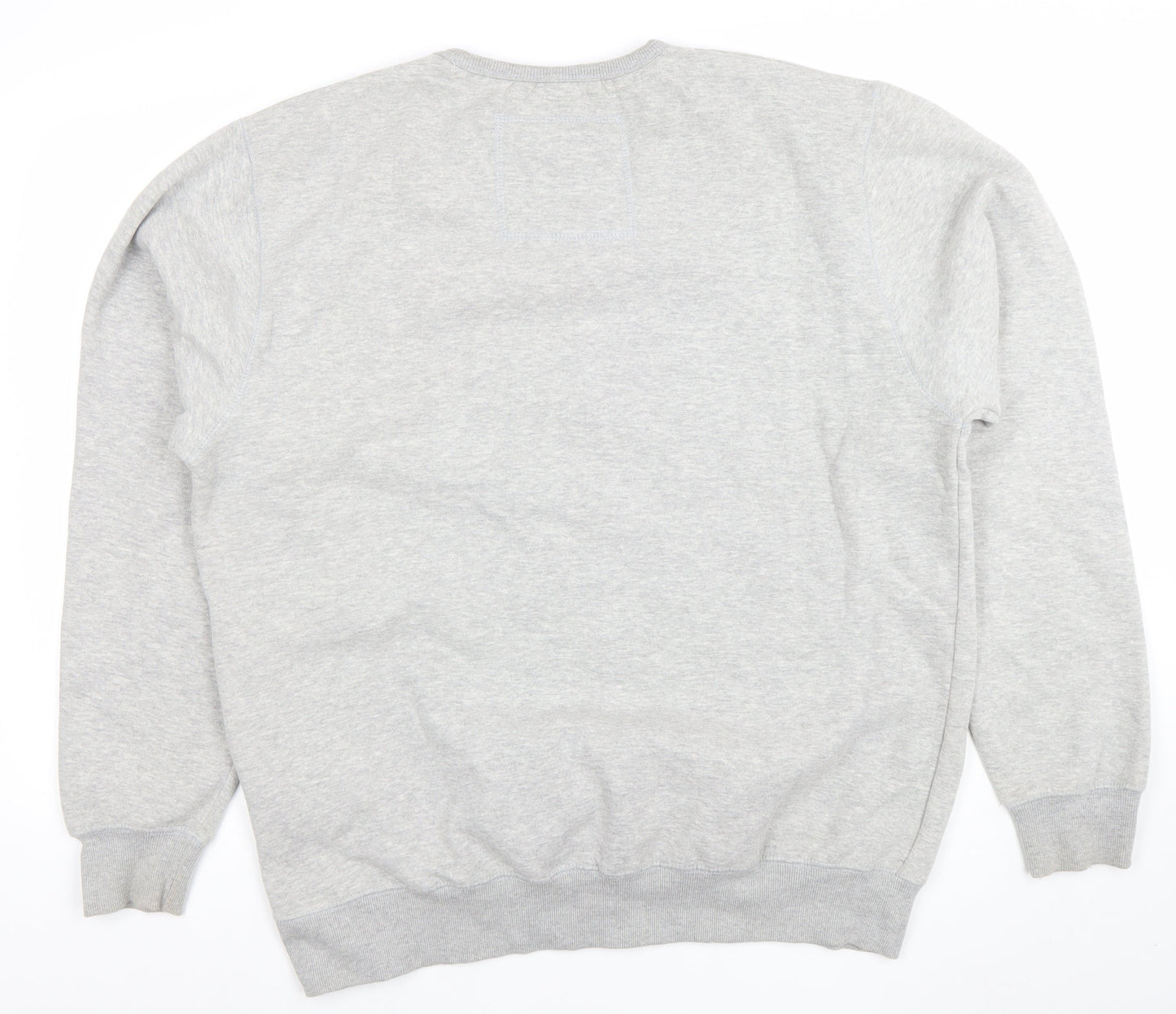 Mens UK Size XL Cotton Ridge Grey Pullover Sweatshirt