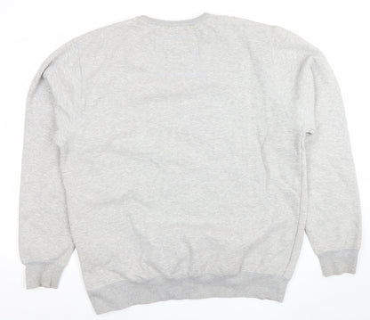 Mens UK Size XL Cotton Ridge Grey Pullover Sweatshirt