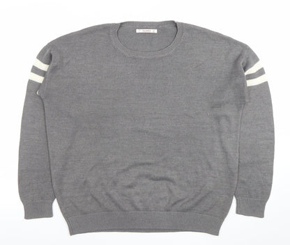 Womens UK Size 12 Pull&Bear Grey Pullover Jumper