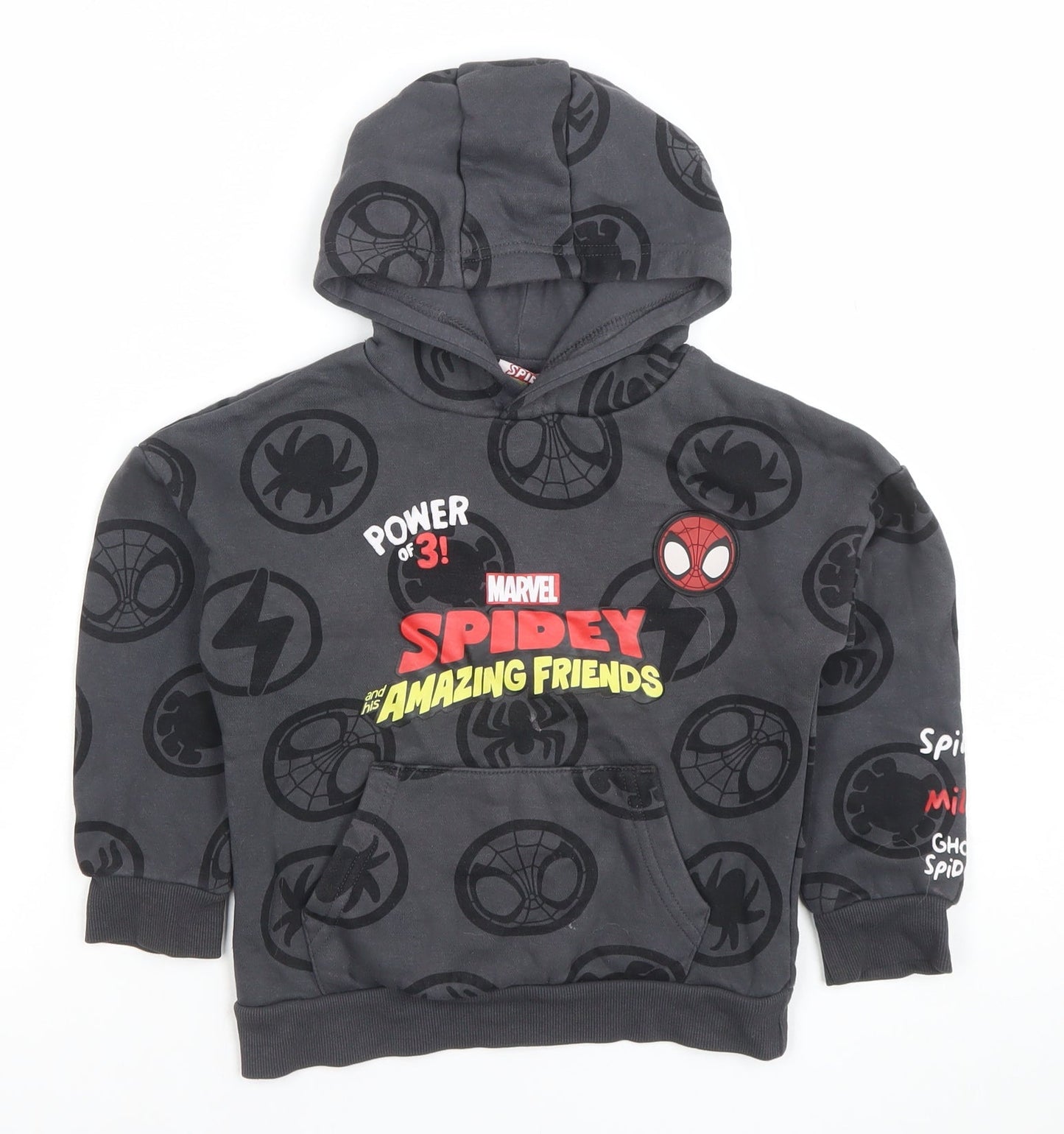 Boys UK Size 5 Years Marvel Grey Pullover Hoodie