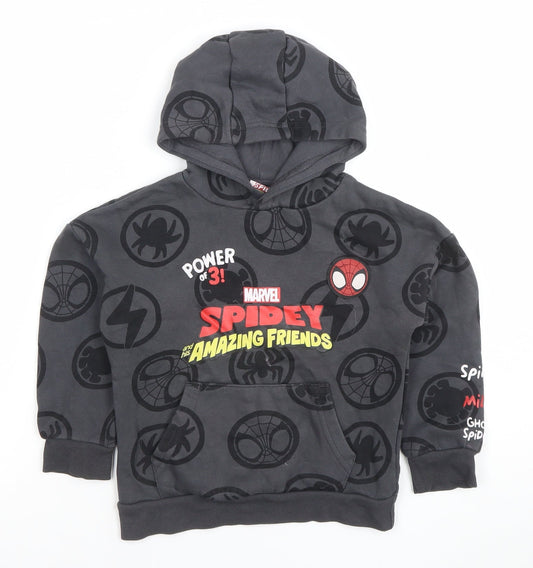 Boys UK Size 5 Years Marvel Grey Pullover Hoodie