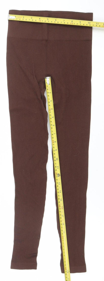 Dunnes Women Brown XS-S Ribbed Seamless Leggings