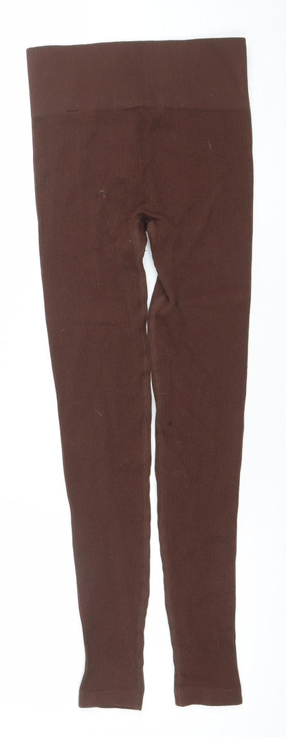 Dunnes Women Brown XS-S Ribbed Seamless Leggings