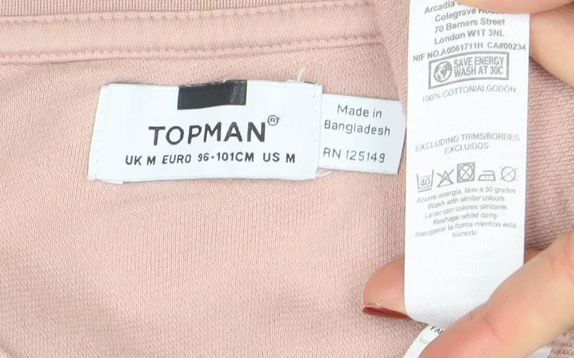 Mens UK Size M Topman Beige Pullover Sweatshirt