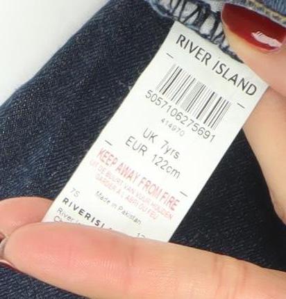 Girls UK Size 7 Years River Island Slim Fit Skinny Jeans
