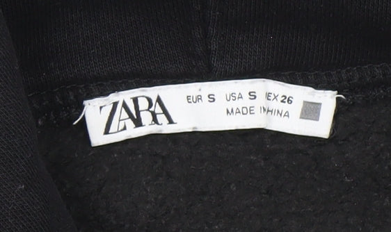 Womens UK Size S Zara Black Pullover Hoodie
