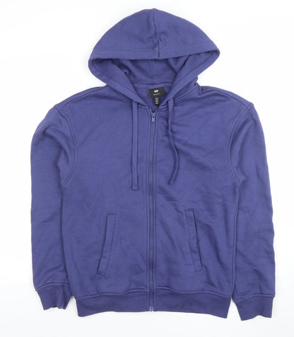 Mens UK Size XS H&M Blue Full Zip Hoodie