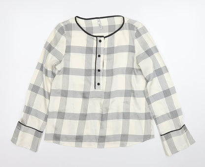 Womens UK Size XS Mango White Basic Blouse