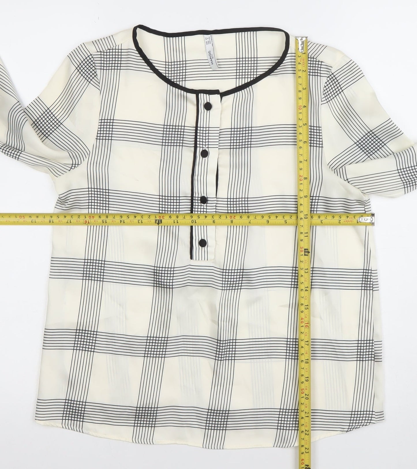 Womens UK Size XS Mango White Basic Blouse